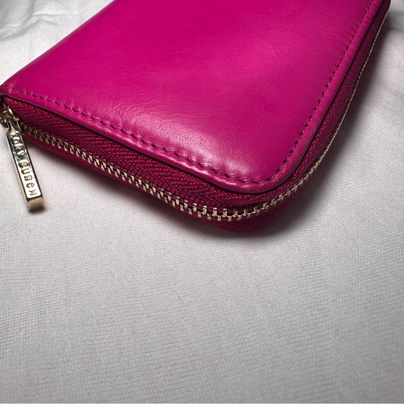 Tory Burch Zip Pink Wallet Keychain with Gold Accent - Picture 13 of 16